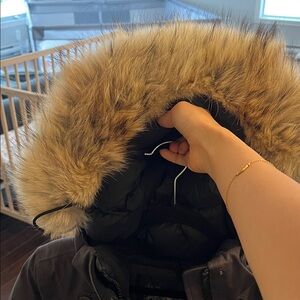 Nobis goose down Stylish Black Hooded Puffer Coat